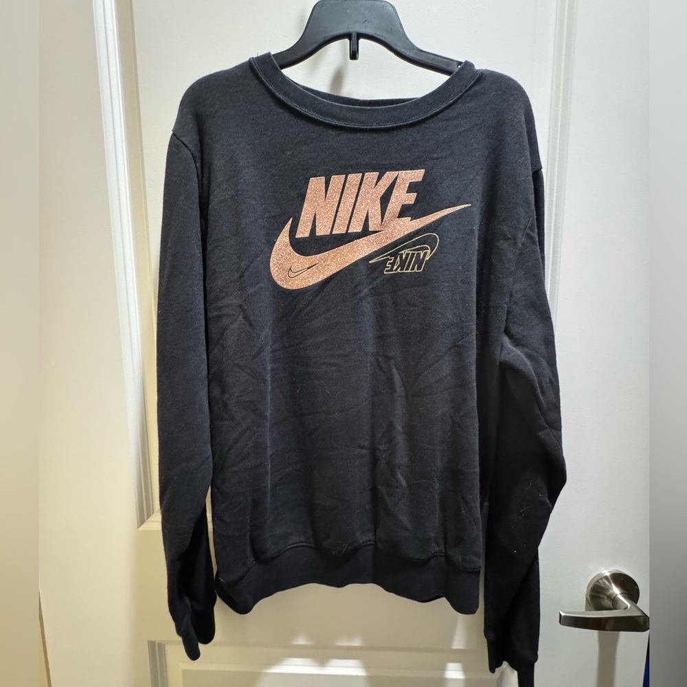 Black and rose gold glittery detail sweatshirt